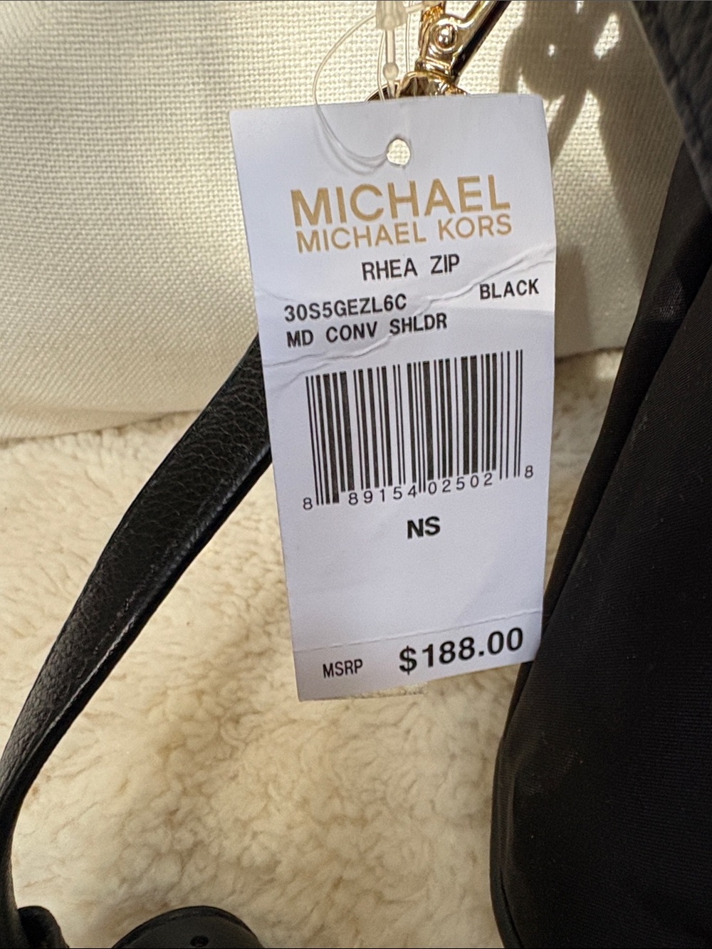 NWT Michael Kors Black Crossbody Bag with Gold Hardware - Picture 4 of 4